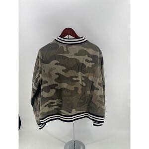 Natura Reflections Camo Bomber Jacket Womens L Lightweight Zip Up Casual